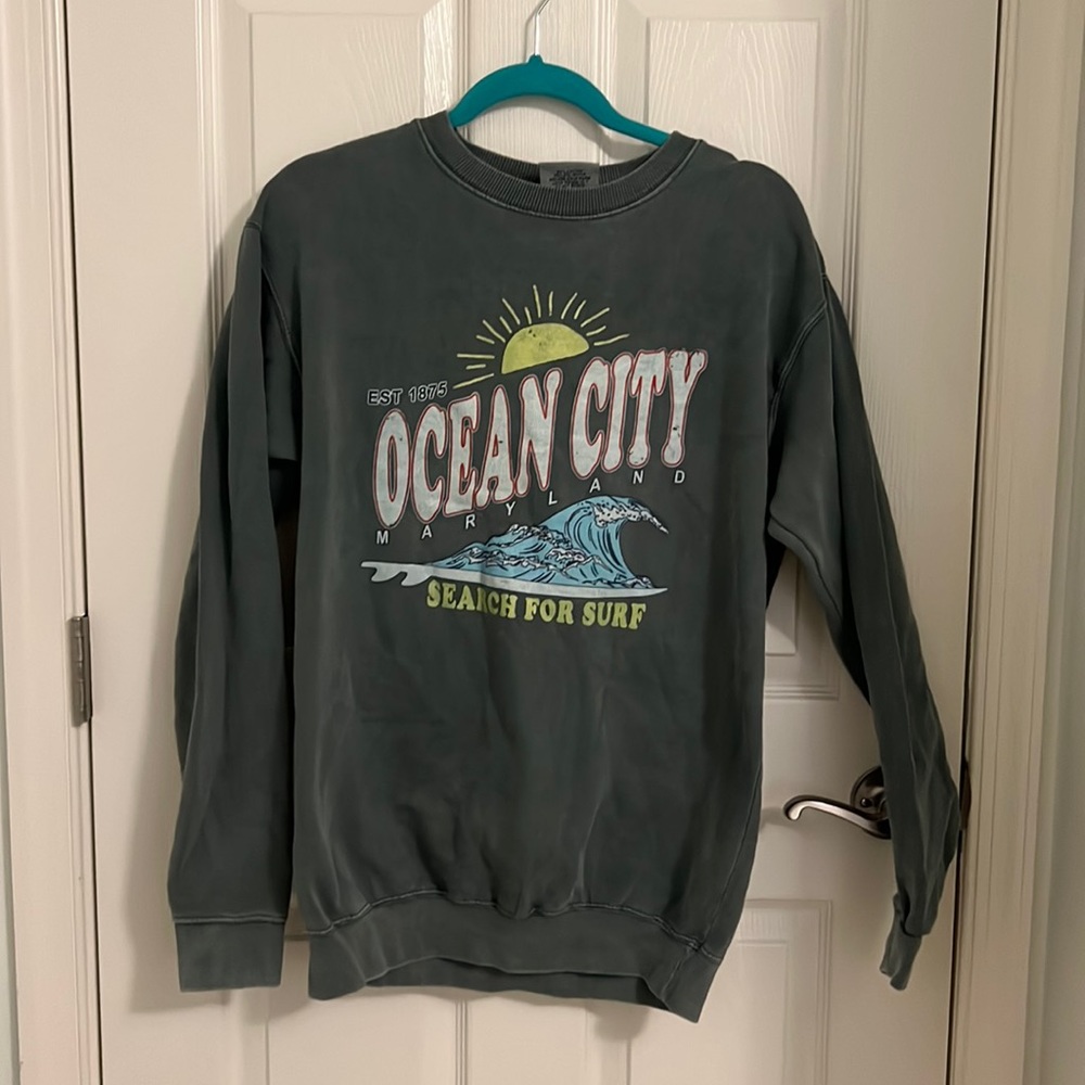 Ocean City Maryland Green Beach Crewneck Sweatshirt